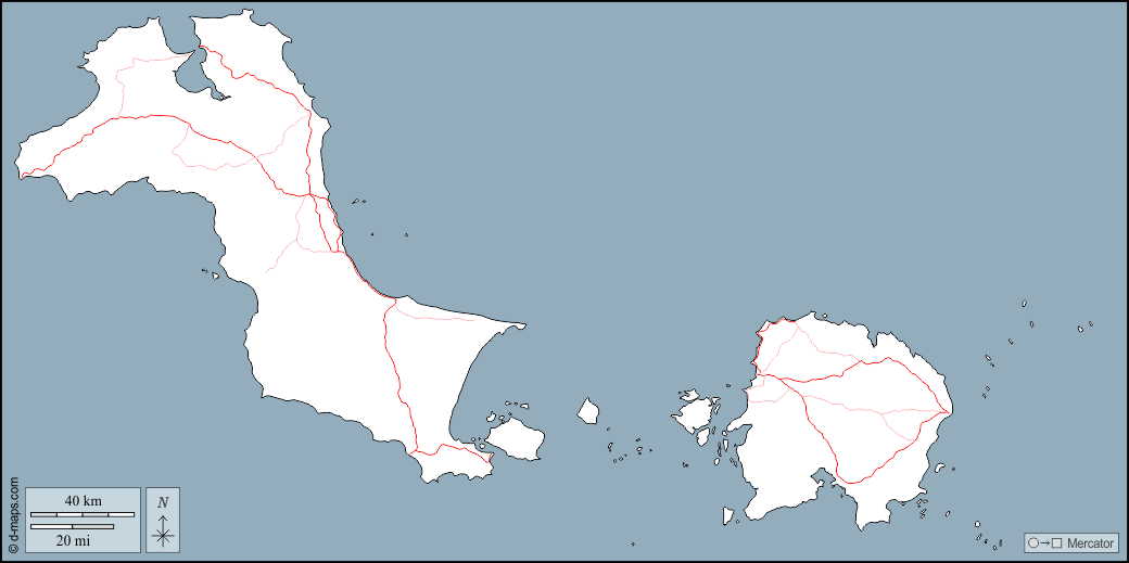 Bangka-Belitung : d-maps.com: mappa gratuita, mappa muta gratuita, cartina muta gratuita : contorni, strade