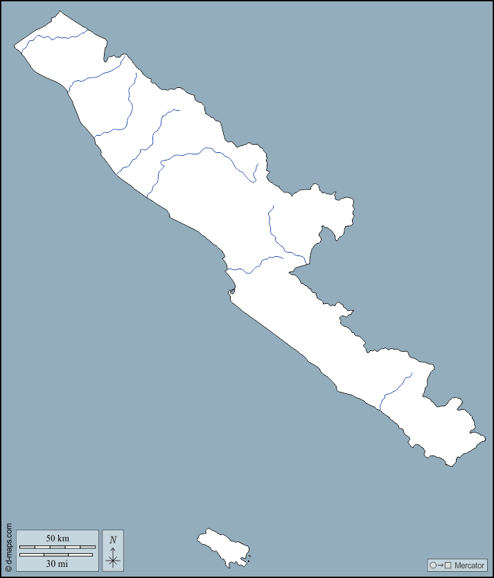 Bengkulu : d-maps.com: mapa gratuito, mapa mudo gratuito, mapa en blanco gratuito, plantilla de mapa : contornos, hidrografía