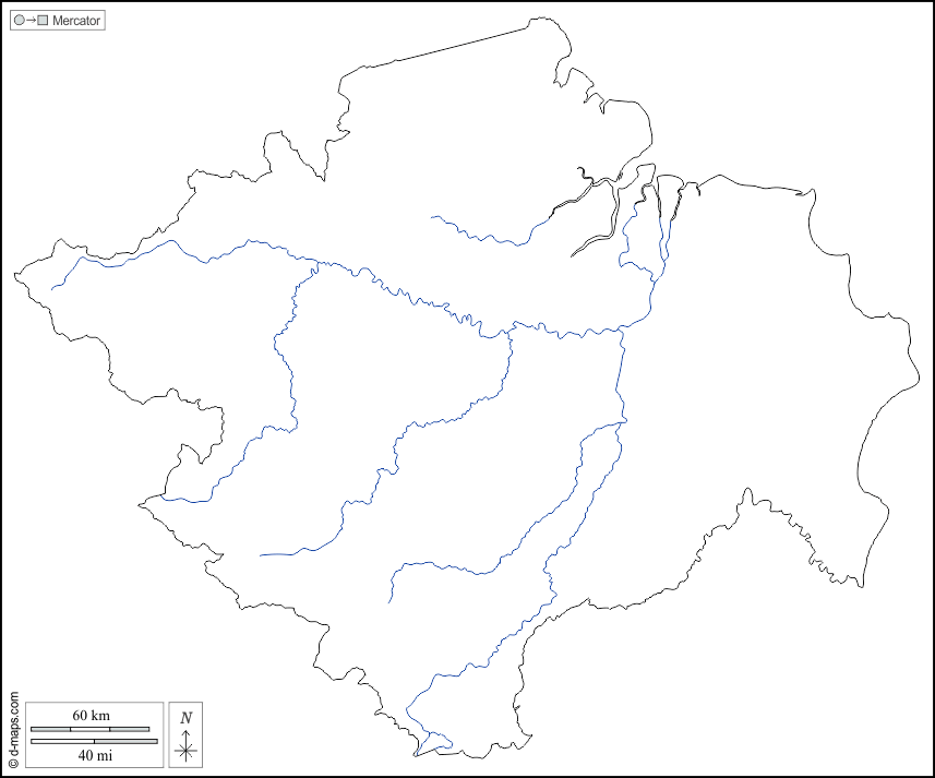 South Sumatra : d-maps.com: free map, free blank map, free outline map, free base map : outline, hydrography, white
