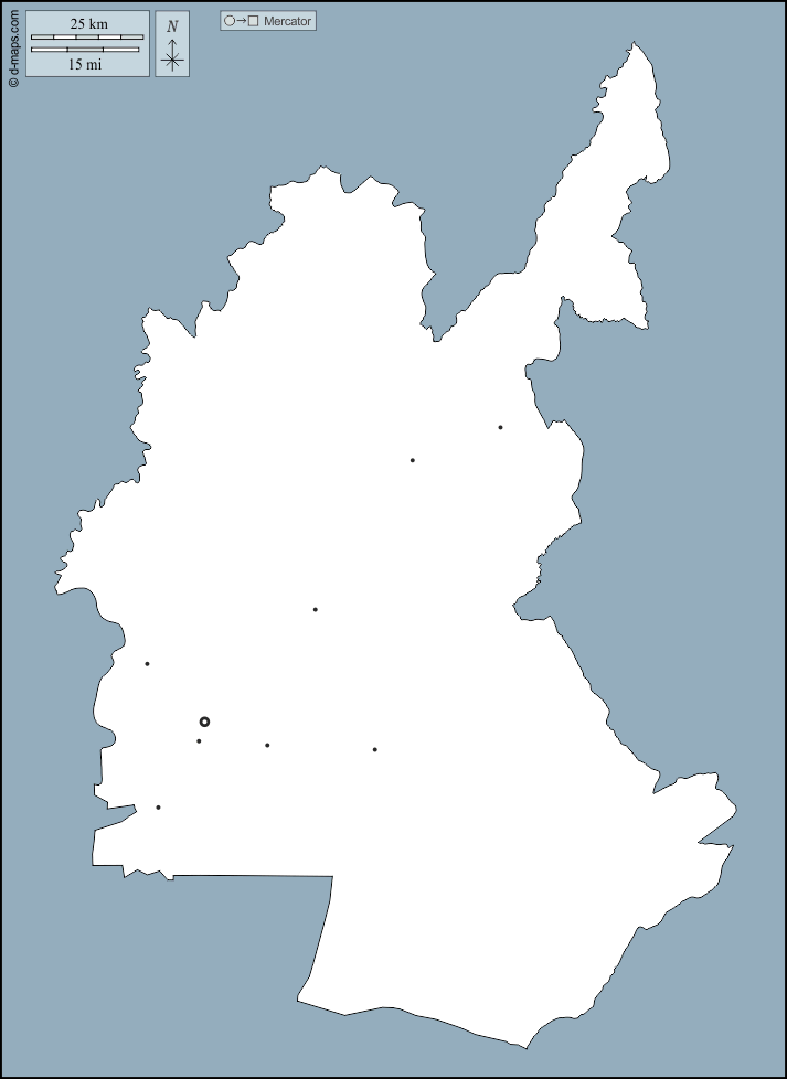 Diyala : d-maps.com: Kostenlose Karten, kostenlose stumme Karte, kostenlose unausgefüllt Landkarte, kostenlose hochauflösende Umrisskarte : Umrisse, Wichtige Städte