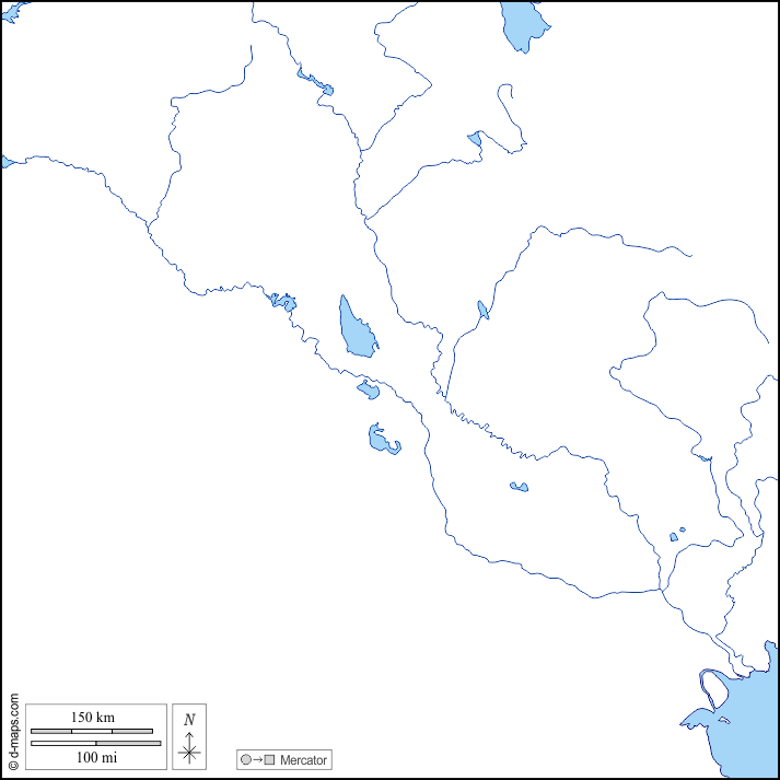 Irak : d-maps.com: mapa gratuito, mapa mudo gratuito, mapa en blanco gratuito, plantilla de mapa : costas, hidrografía