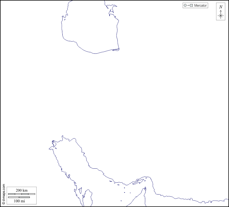 Iran : d-maps.com: mappa gratuita, mappa muta gratuita, cartina muta gratuita : litorali, bianco