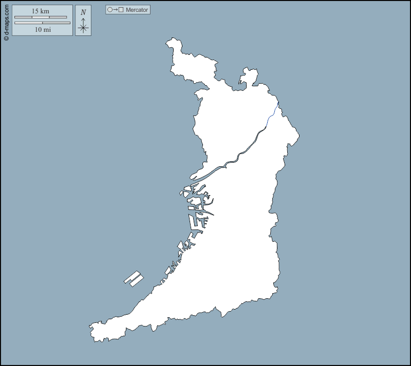 Osaka : d-maps.com: mappa gratuita, mappa muta gratuita, cartina muta gratuita : contorni, idrografia