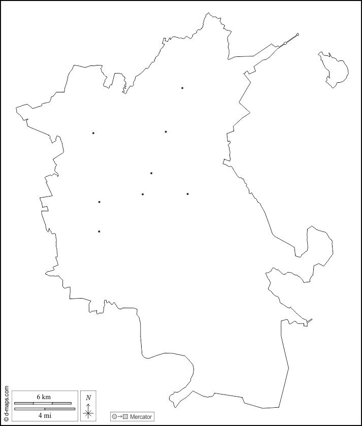 Almaty : d-maps.com: carte géographique gratuite, carte géographique muette gratuite, carte vierge gratuite, fond de carte gratuit, formats graphiques courants : contours, principales villes, blanc