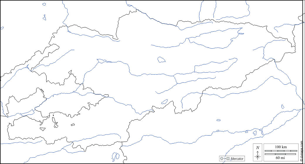 Kirghizistan : d-maps.com: mappa gratuita, mappa muta gratuita, cartina muta gratuita : frontiere, idrografia, bianco
