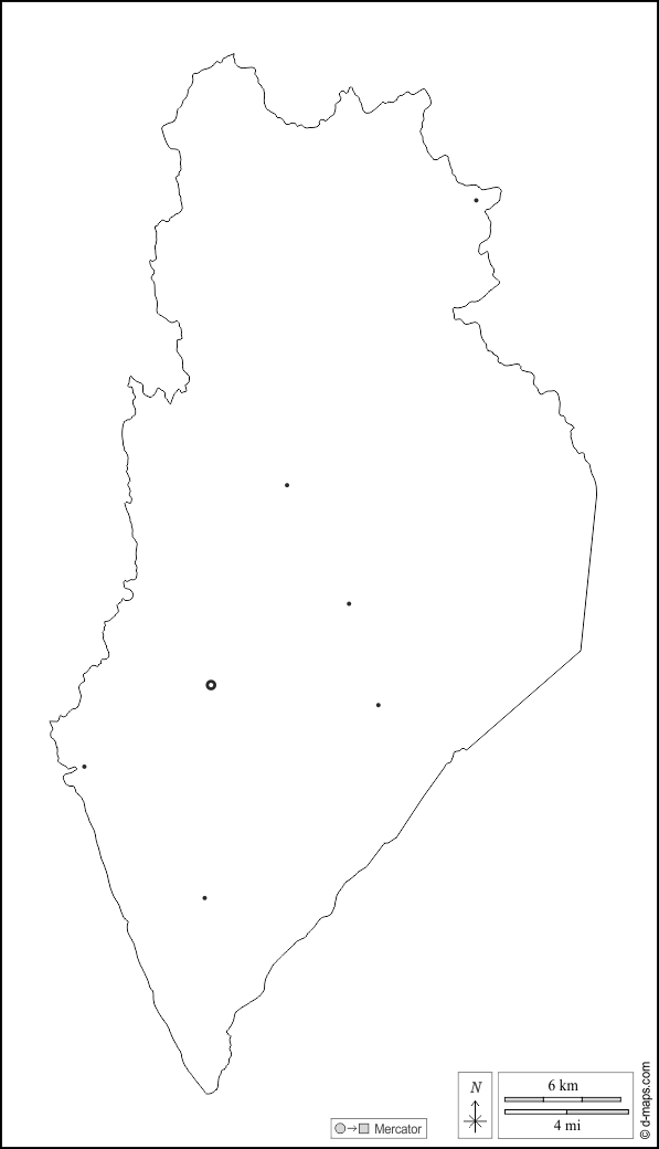 Perlis : d-maps.com: Kostenlose Karten, kostenlose stumme Karte, kostenlose unausgefüllt Landkarte, kostenlose hochauflösende Umrisskarte : Umrisse, Wichtige Städte, weiß