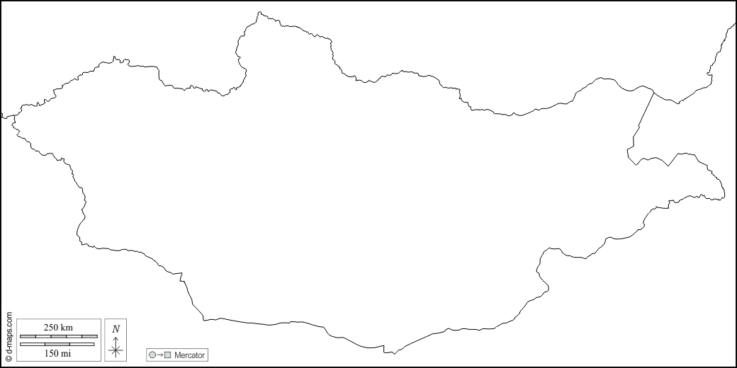 Mongolia : d-maps.com: mapa gratuito, mapa mudo gratuito, mapa en blanco gratuito, plantilla de mapa : fronteras, blanco