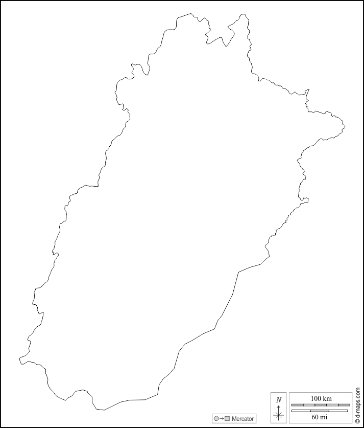 Punjab : d-maps.com: mapa livre, mapa em branco livre, mapa livre do esboço, mapa básico livre
 : contornos, branco