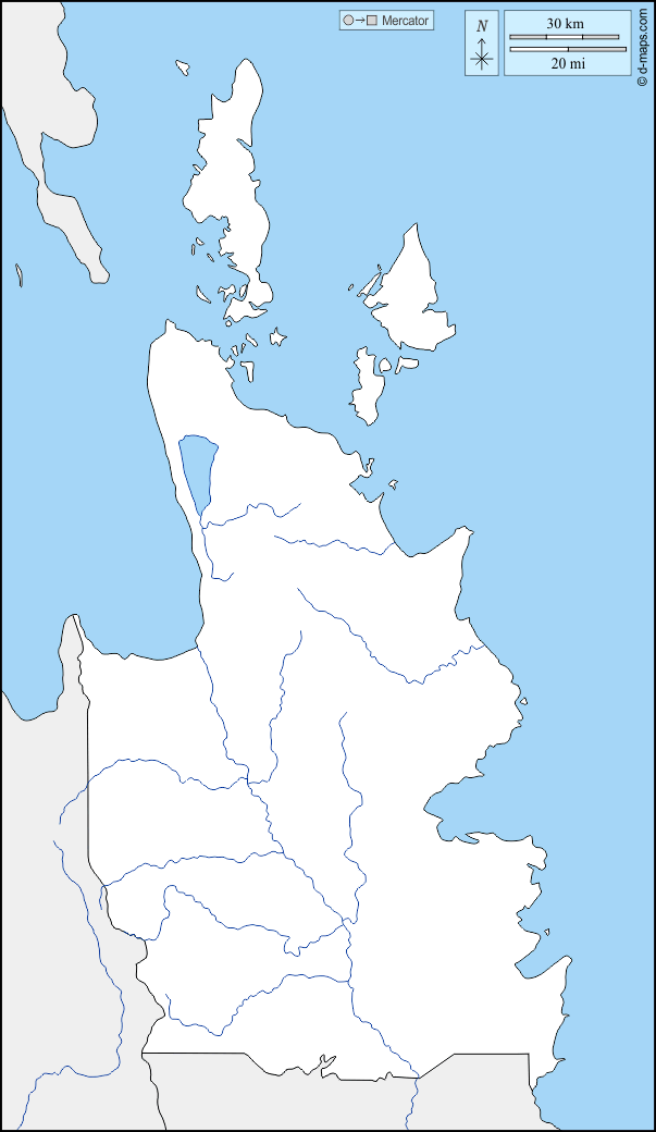 Caraga : d-maps.com: mappa gratuita, mappa muta gratuita, cartina muta gratuita : frontiere, idrografia