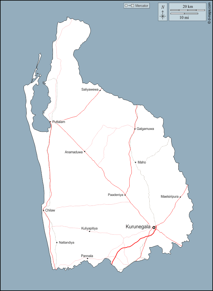 Provincia Nord-Occidentale : d-maps.com: mappa gratuita, mappa muta gratuita, cartina muta gratuita : contorni, principali città, strade, nomi