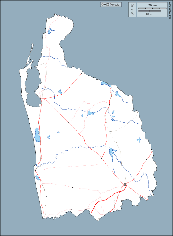 Provincia Nord-Occidentale : d-maps.com: mappa gratuita, mappa muta gratuita, cartina muta gratuita : contorni, idrografia, principali città, strade