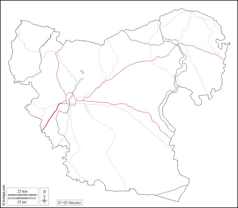 Халеб : d-maps.com: Бесплатная карта, бесплатная карта, свободная карта, Бесплатная базовая карта
 : контур, гидрографии, дорог, Белый