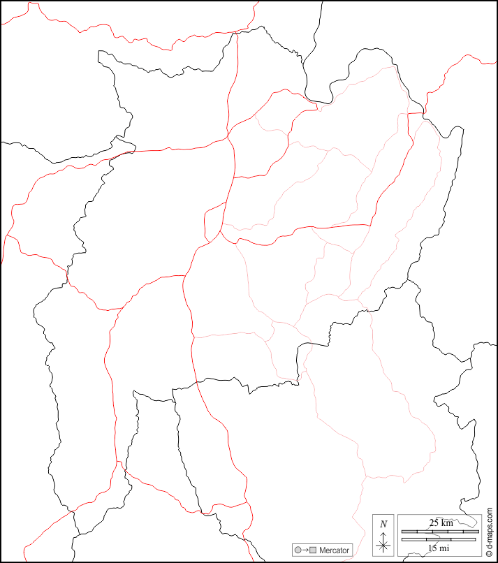 Chiang Rai : d-maps.com: mappa gratuita, mappa muta gratuita, cartina muta gratuita : frontiere, strade, bianco
