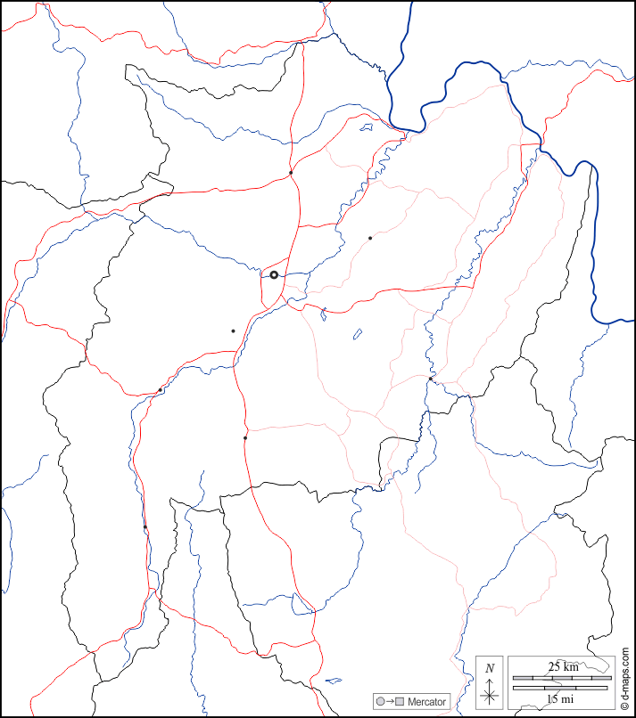 Chiang Rai : d-maps.com: Kostenlose Karten, kostenlose stumme Karte, kostenlose unausgefüllt Landkarte, kostenlose hochauflösende Umrisskarte : Grenzen, Hydrografie, Wichtige Städte, Straßen, weiß