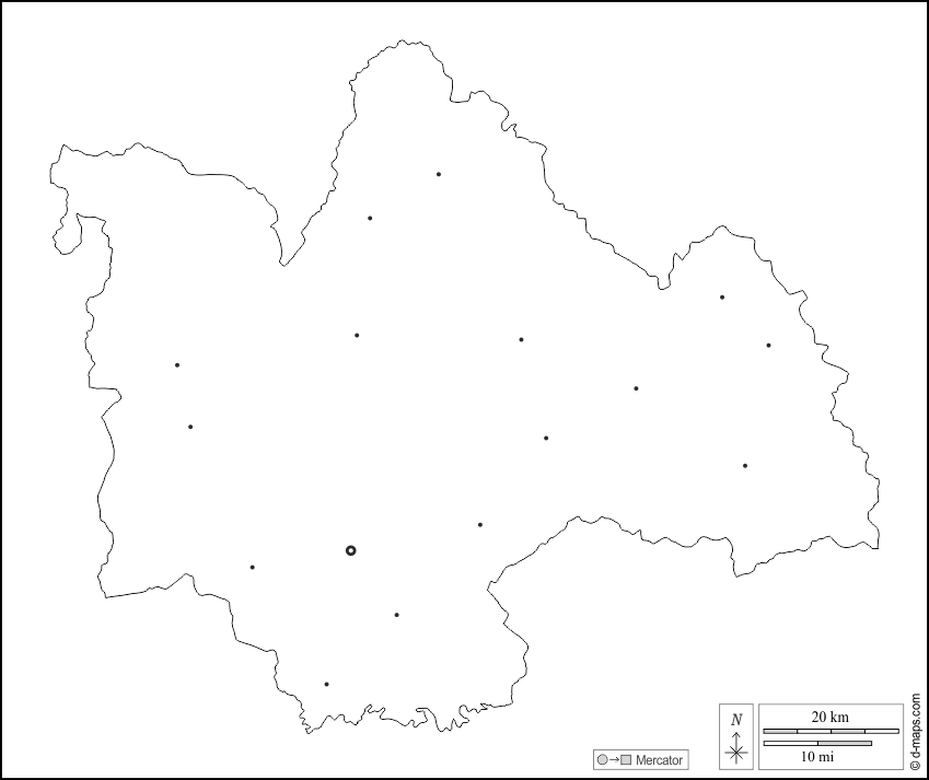 Kalasin : d-maps.com: mappa gratuita, mappa muta gratuita, cartina muta gratuita : contorni, principali città, bianco
