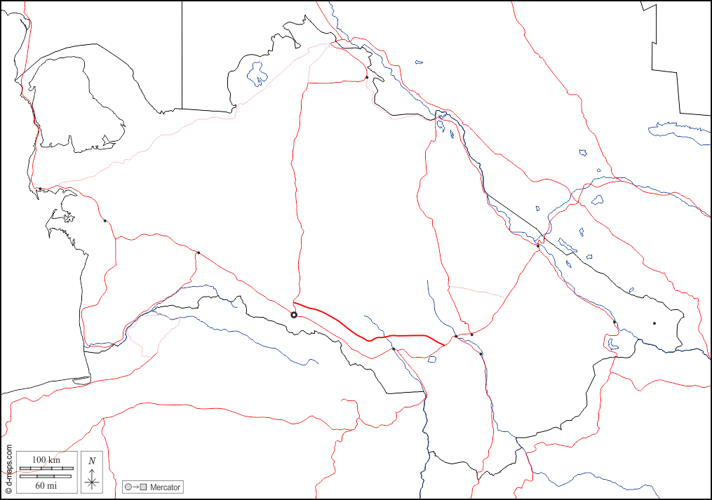 土库曼斯坦 : d-maps.com: 免费地图, 免费的空白地图, 免费的轮廓地图, 免费基地地图 : 边界, 水文学, 主要城市, 道路, 白