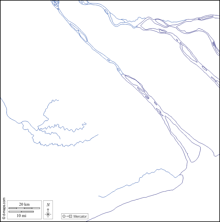 Can Tho : d-maps.com: Kostenlose Karten, kostenlose stumme Karte, kostenlose unausgefüllt Landkarte, kostenlose hochauflösende Umrisskarte : Küsten, Hydrografie, weiß