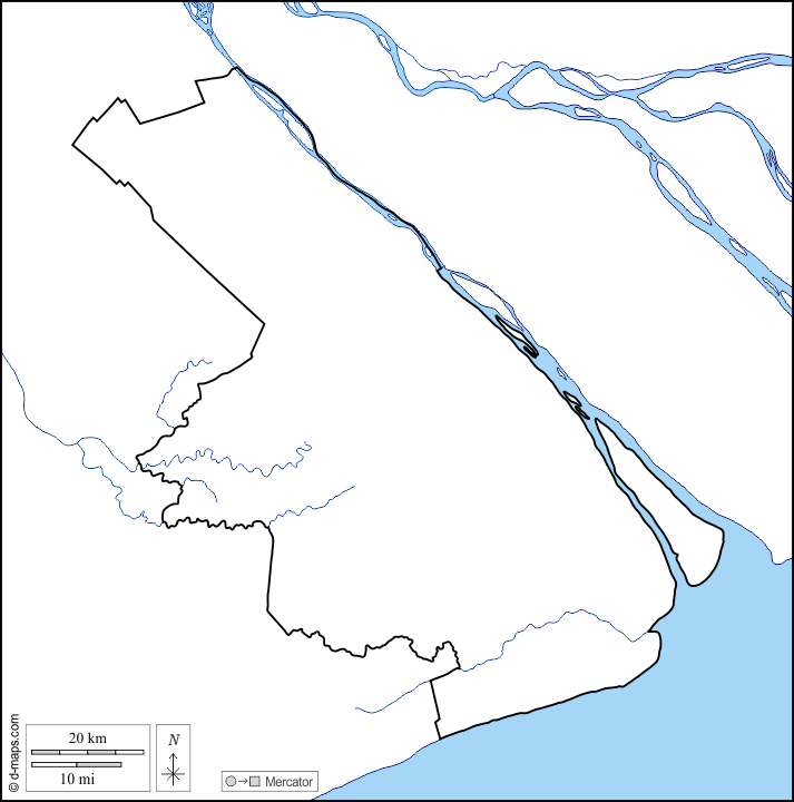 Can Tho : d-maps.com: Kostenlose Karten, kostenlose stumme Karte, kostenlose unausgefüllt Landkarte, kostenlose hochauflösende Umrisskarte : Küsten, Grenzen, Hydrografie