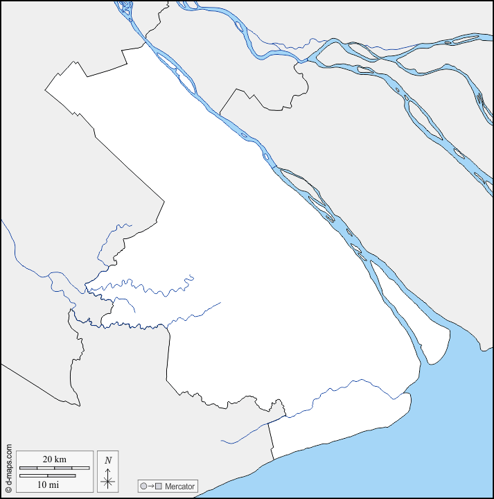 Кантхо : d-maps.com: Бесплатная карта, бесплатная карта, свободная карта, Бесплатная базовая карта
 : границы, гидрографии