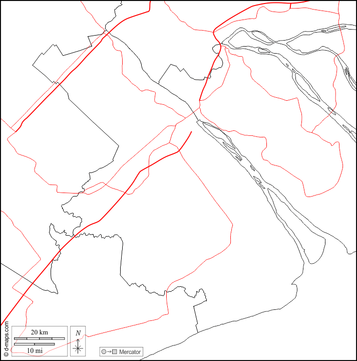 Can Tho : d-maps.com: Kostenlose Karten, kostenlose stumme Karte, kostenlose unausgefüllt Landkarte, kostenlose hochauflösende Umrisskarte : Grenzen, Straßen, weiß