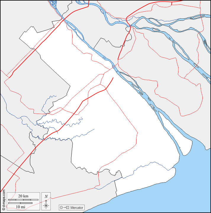 Кантхо : d-maps.com: Бесплатная карта, бесплатная карта, свободная карта, Бесплатная базовая карта
 : границы, гидрографии, дорог