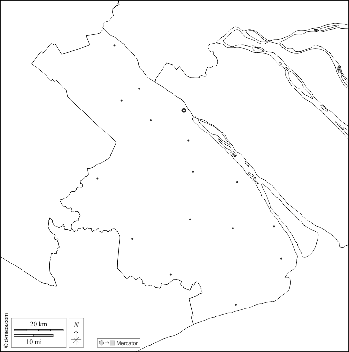 Can Tho : d-maps.com: Kostenlose Karten, kostenlose stumme Karte, kostenlose unausgefüllt Landkarte, kostenlose hochauflösende Umrisskarte : Grenzen, Wichtige Städte, weiß