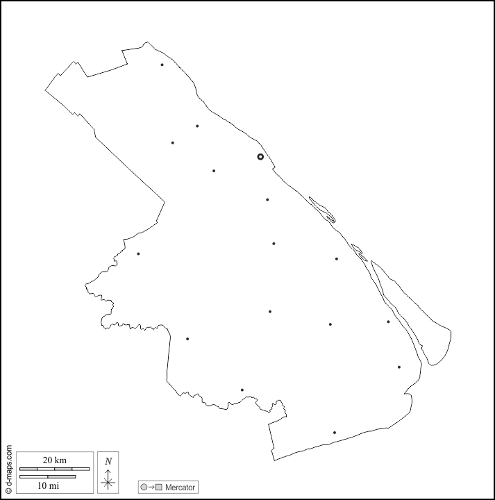 Can Tho : d-maps.com: Kostenlose Karten, kostenlose stumme Karte, kostenlose unausgefüllt Landkarte, kostenlose hochauflösende Umrisskarte : Umrisse, Wichtige Städte, weiß