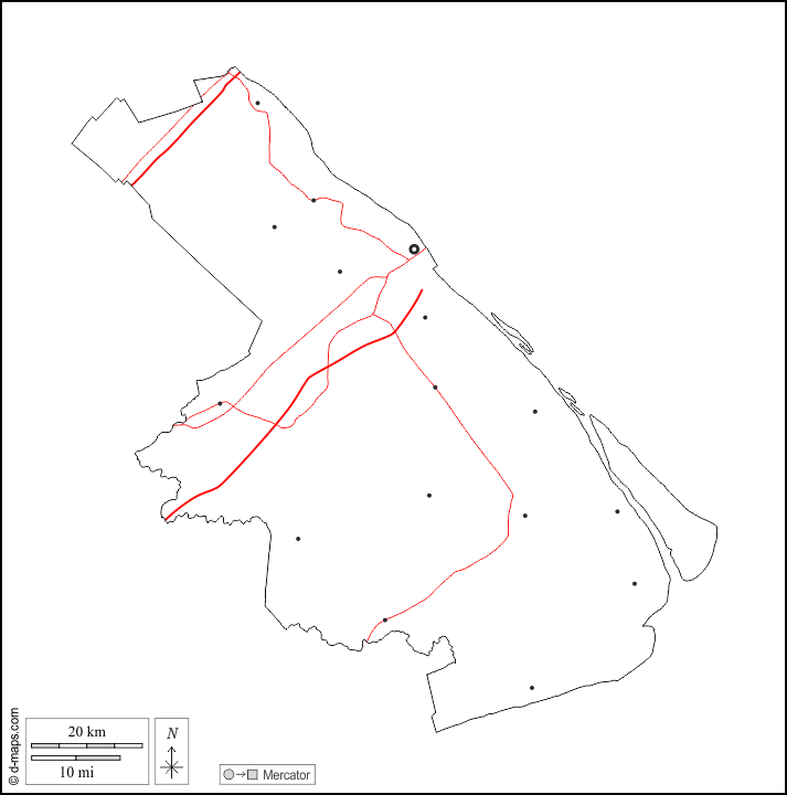 Can Tho : d-maps.com: Kostenlose Karten, kostenlose stumme Karte, kostenlose unausgefüllt Landkarte, kostenlose hochauflösende Umrisskarte : Umrisse, Wichtige Städte, Straßen, weiß