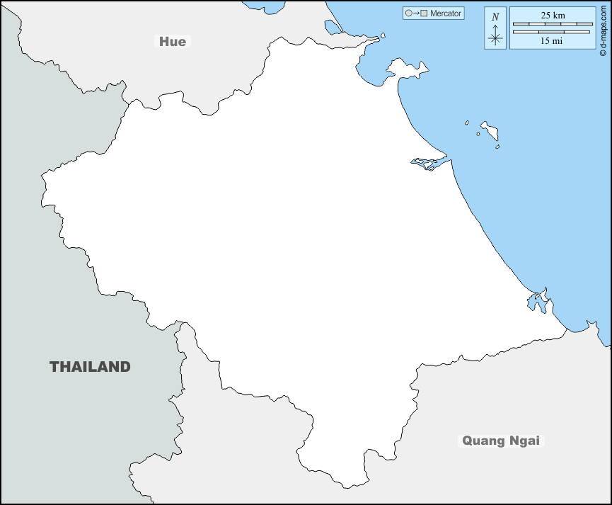 Da Nang : d-maps.com: Kostenlose Karten, kostenlose stumme Karte, kostenlose unausgefüllt Landkarte, kostenlose hochauflösende Umrisskarte : Grenzen, Namen