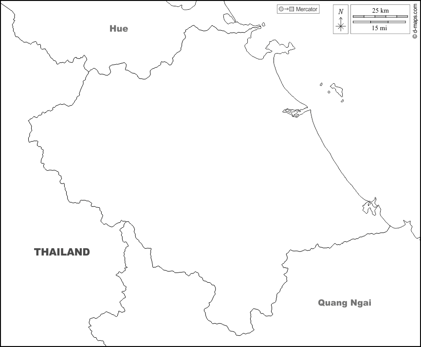 Da Nang : d-maps.com: Kostenlose Karten, kostenlose stumme Karte, kostenlose unausgefüllt Landkarte, kostenlose hochauflösende Umrisskarte : Grenzen, Namen, weiß