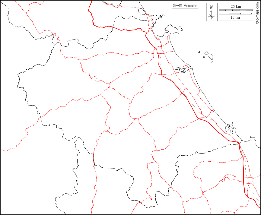 Da Nang : d-maps.com: Kostenlose Karten, kostenlose stumme Karte, kostenlose unausgefüllt Landkarte, kostenlose hochauflösende Umrisskarte : Grenzen, Straßen, weiß