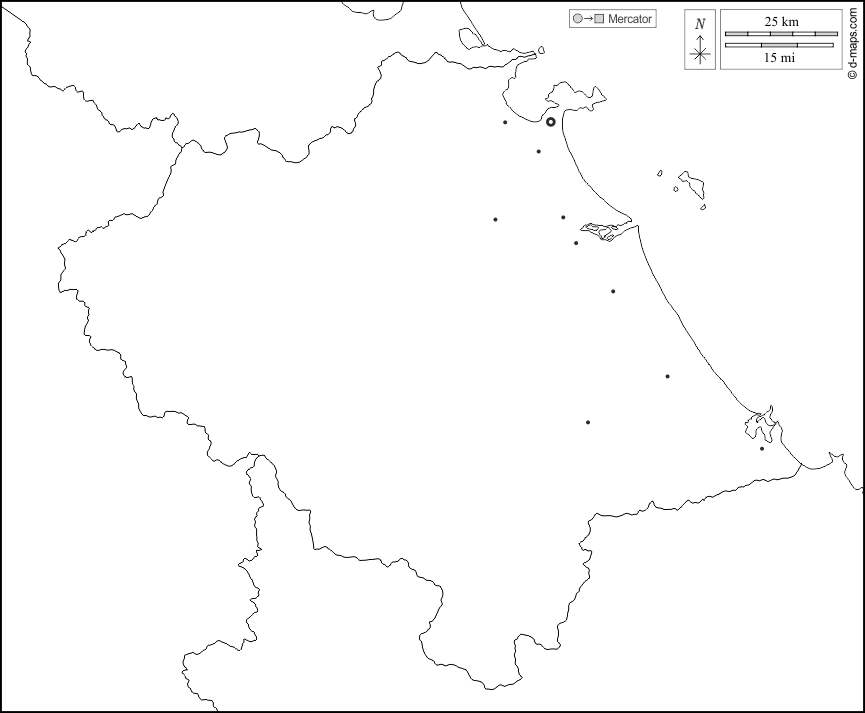 Da Nang : d-maps.com: Kostenlose Karten, kostenlose stumme Karte, kostenlose unausgefüllt Landkarte, kostenlose hochauflösende Umrisskarte : Grenzen, Wichtige Städte, weiß