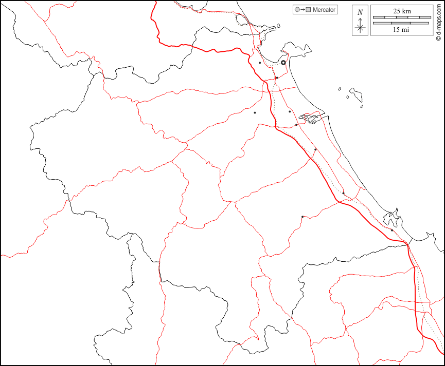 Da Nang : d-maps.com: carte géographique gratuite, carte géographique muette gratuite, carte vierge gratuite, fond de carte gratuit, formats graphiques courants : frontières, principales villes, routes, blanc
