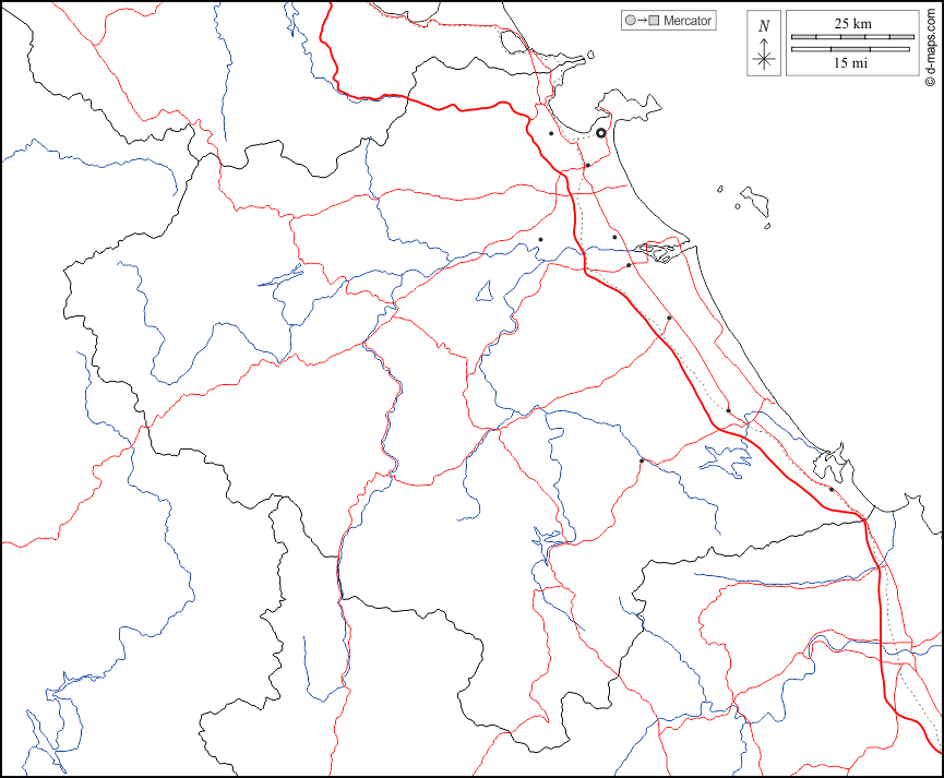 Da Nang : d-maps.com: mapa livre, mapa em branco livre, mapa livre do esboço, mapa básico livre
 : fronteiras, hidrografia, principais cidades, estradas, branco