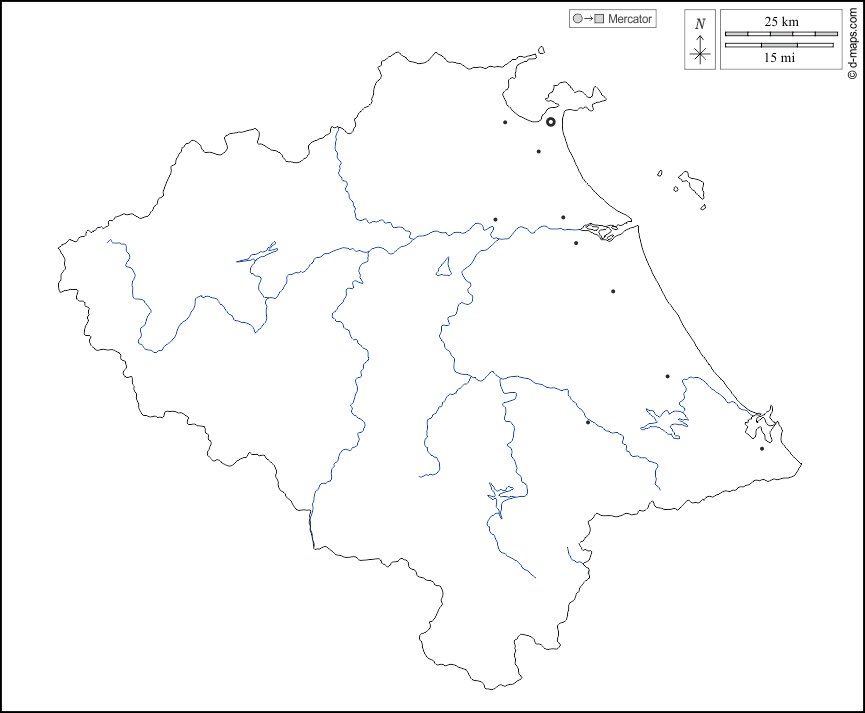 Da Nang : d-maps.com: carte géographique gratuite, carte géographique muette gratuite, carte vierge gratuite, fond de carte gratuit, formats graphiques courants : contours, hydrographie, principales villes, blanc