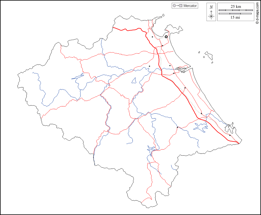 Da Nang : d-maps.com: mappa gratuita, mappa muta gratuita, cartina muta gratuita : contorni, idrografia, principali città, strade, bianco