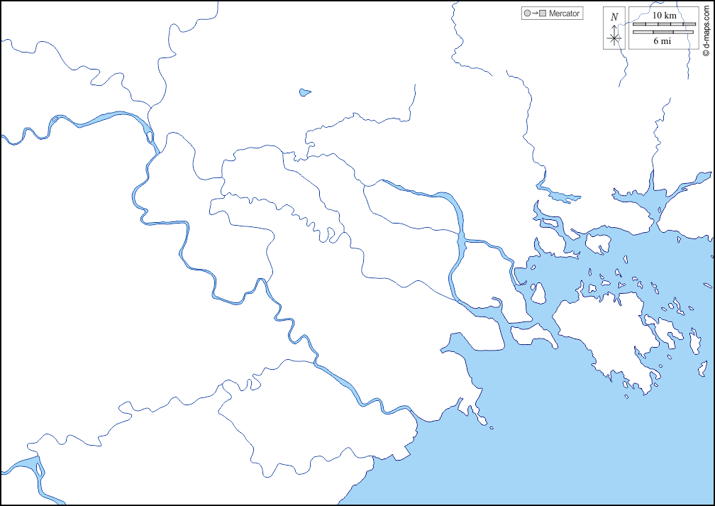 Haiphong : d-maps.com: mappa gratuita, mappa muta gratuita, cartina muta gratuita : litorali, idrografia