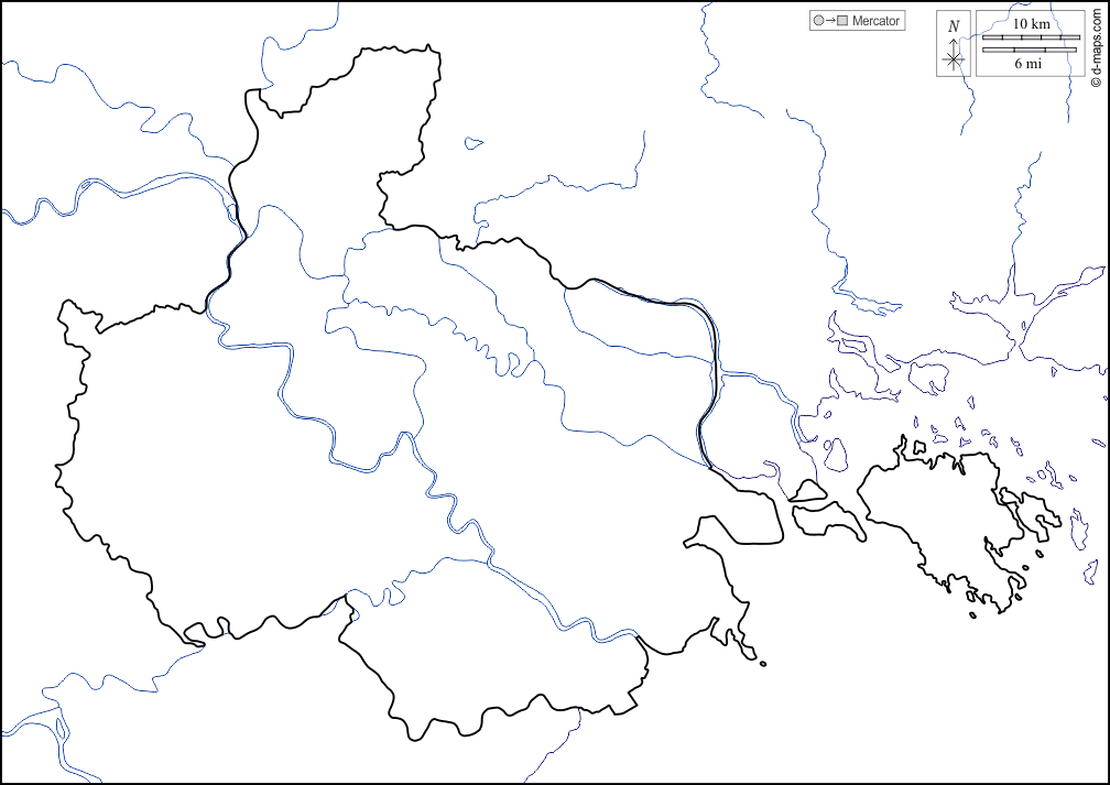 Haiphong : d-maps.com: Kostenlose Karten, kostenlose stumme Karte, kostenlose unausgefüllt Landkarte, kostenlose hochauflösende Umrisskarte : Küsten, Grenzen, Hydrografie, weiß