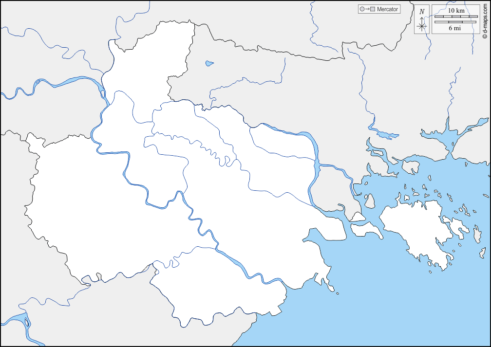 Haiphong : d-maps.com: mappa gratuita, mappa muta gratuita, cartina muta gratuita : frontiere, idrografia