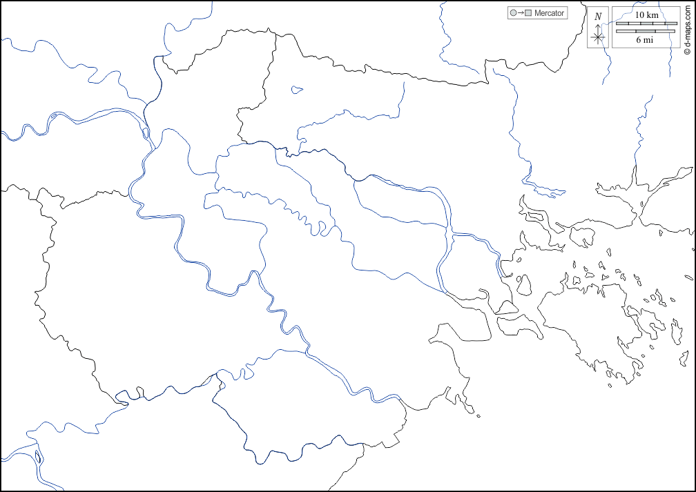 Haiphong : d-maps.com: Kostenlose Karten, kostenlose stumme Karte, kostenlose unausgefüllt Landkarte, kostenlose hochauflösende Umrisskarte : Grenzen, Hydrografie, weiß