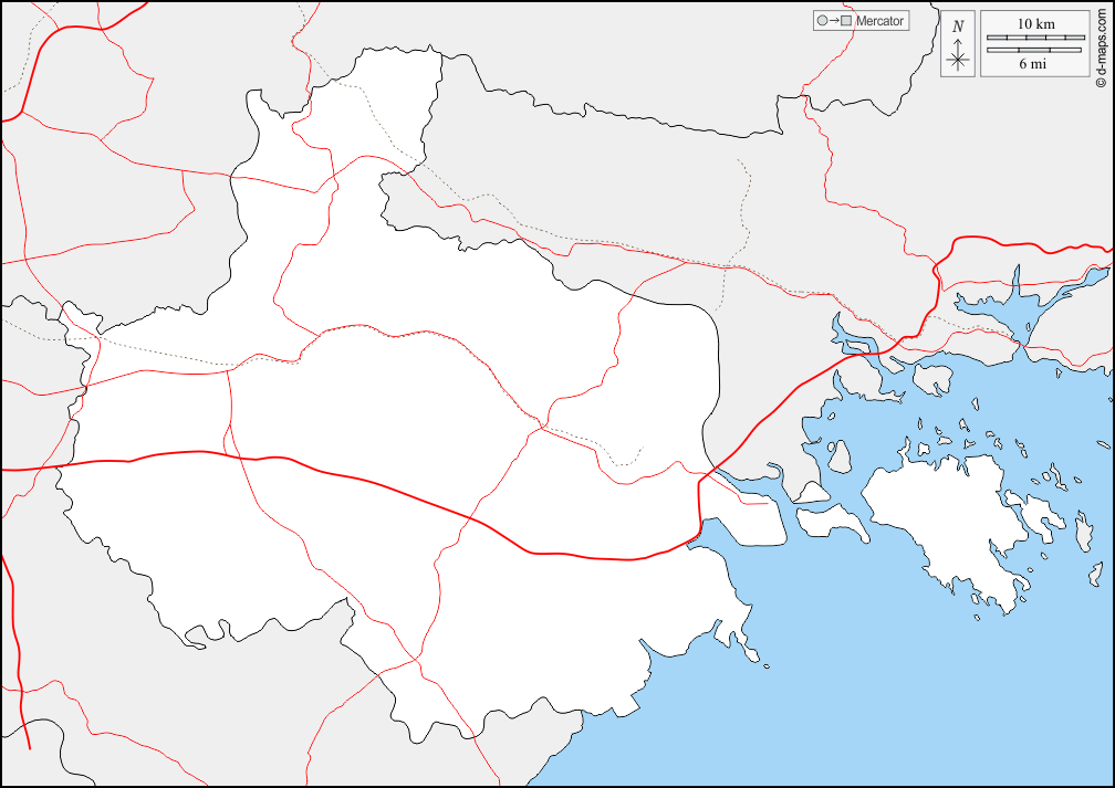 Haiphong : d-maps.com: mappa gratuita, mappa muta gratuita, cartina muta gratuita : frontiere, strade