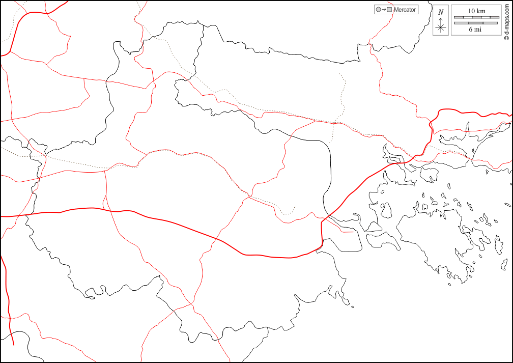 Haiphong : d-maps.com: mappa gratuita, mappa muta gratuita, cartina muta gratuita : frontiere, strade, bianco