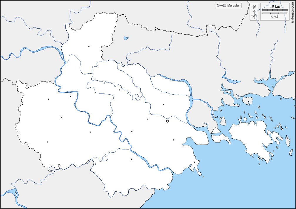 Haiphong : d-maps.com: mappa gratuita, mappa muta gratuita, cartina muta gratuita : frontiere, idrografia, principali città
