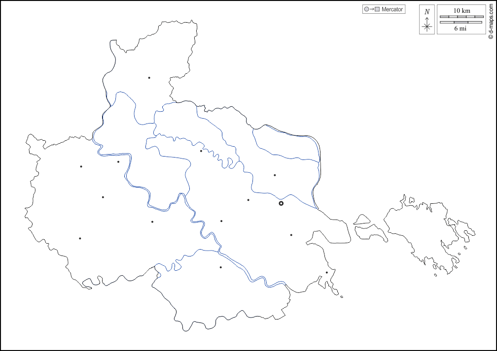 Haiphong : d-maps.com: Kostenlose Karten, kostenlose stumme Karte, kostenlose unausgefüllt Landkarte, kostenlose hochauflösende Umrisskarte : Umrisse, Hydrografie, Wichtige Städte, weiß