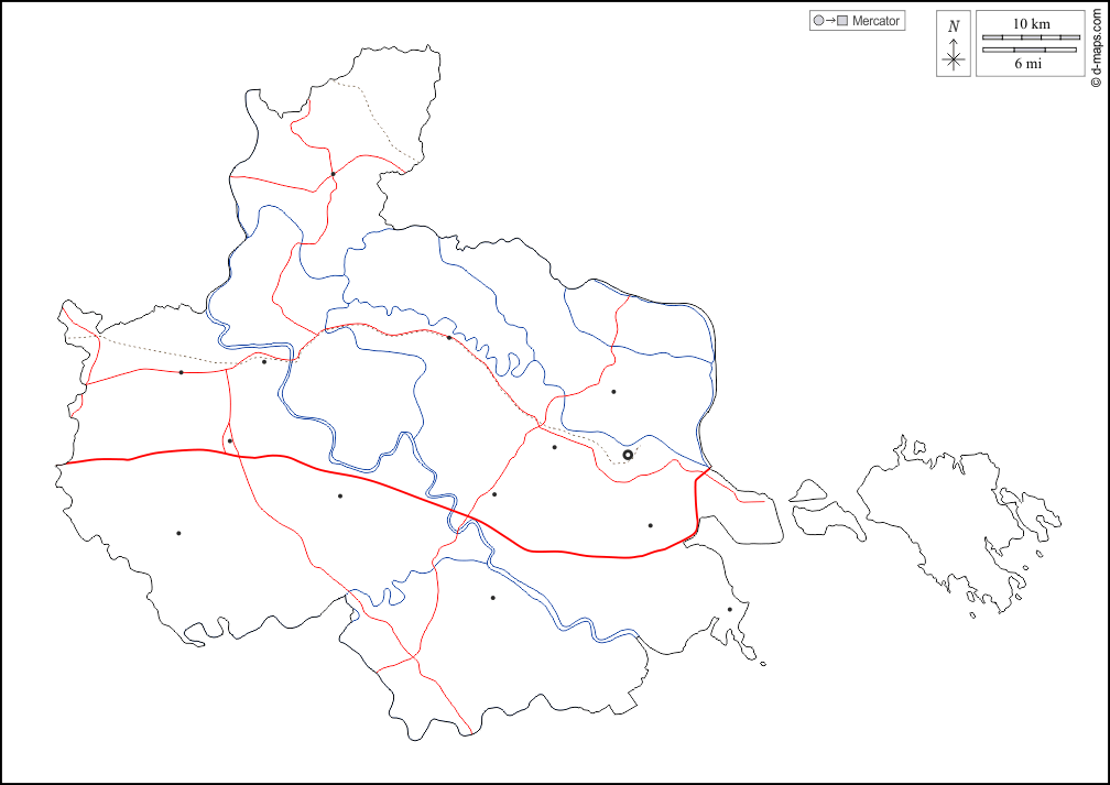 Haiphong : d-maps.com: Kostenlose Karten, kostenlose stumme Karte, kostenlose unausgefüllt Landkarte, kostenlose hochauflösende Umrisskarte : Umrisse, Hydrografie, Wichtige Städte, Straßen, weiß