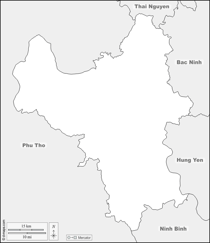 Hanoi : d-maps.com: Kostenlose Karten, kostenlose stumme Karte, kostenlose unausgefüllt Landkarte, kostenlose hochauflösende Umrisskarte : Grenzen, Namen