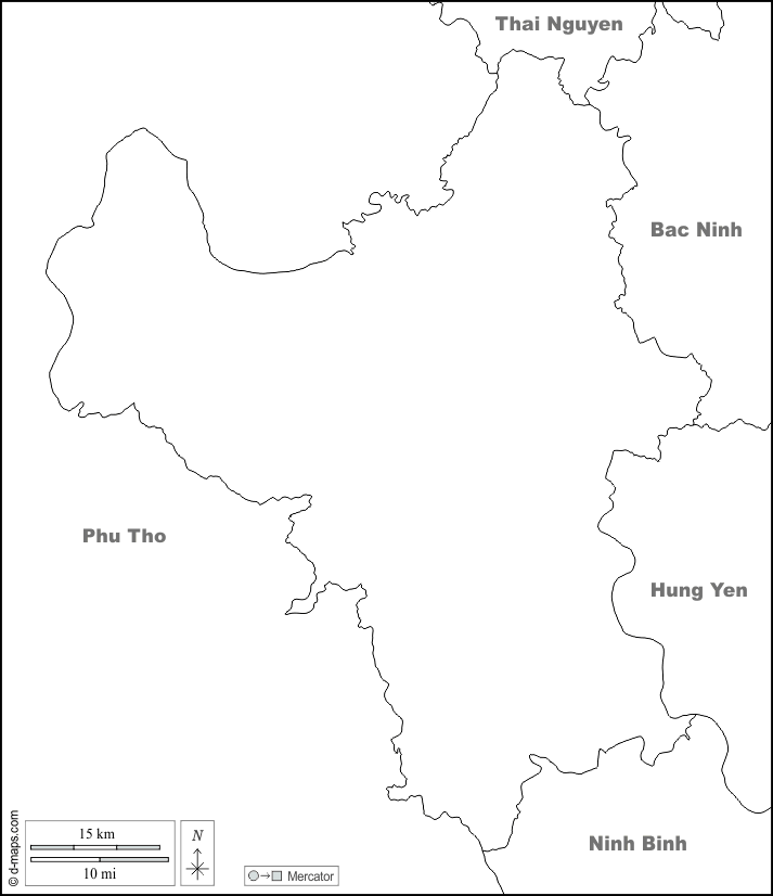 Hanoi : d-maps.com: Kostenlose Karten, kostenlose stumme Karte, kostenlose unausgefüllt Landkarte, kostenlose hochauflösende Umrisskarte : Grenzen, Namen, weiß