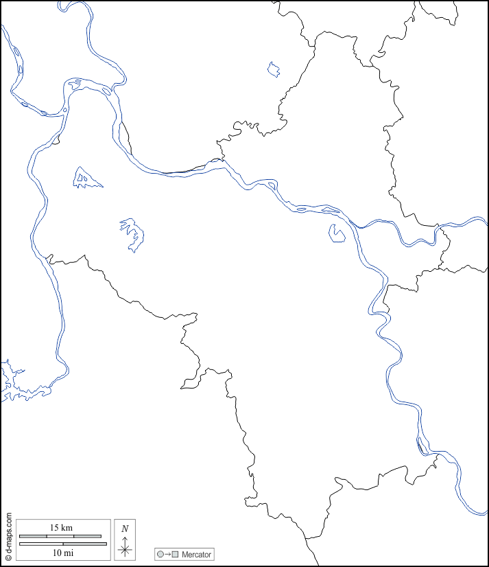 河內市 : d-maps.com: 免费地图, 免费的空白地图, 免费的轮廓地图, 免费基地地图 : 边界, 水文学, 白