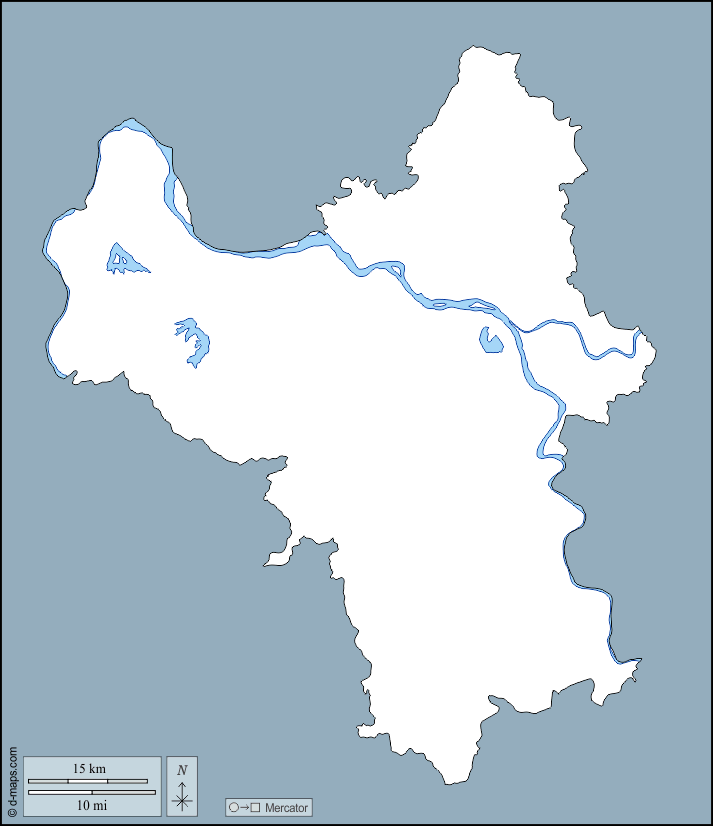 河內市 : d-maps.com: 免费地图, 免费的空白地图, 免费的轮廓地图, 免费基地地图 : 大纲, 水文学