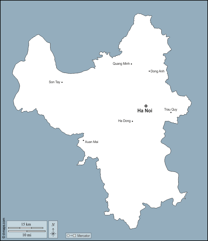 河內市 : d-maps.com: 免费地图, 免费的空白地图, 免费的轮廓地图, 免费基地地图 : 大纲, 主要城市, 名称